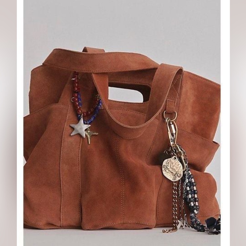 FREE PEOPLE CARAVAN SUEDE TOTE NWOT in Saddle